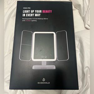 Venus Pro Easehold Tri Fold Mirror in White